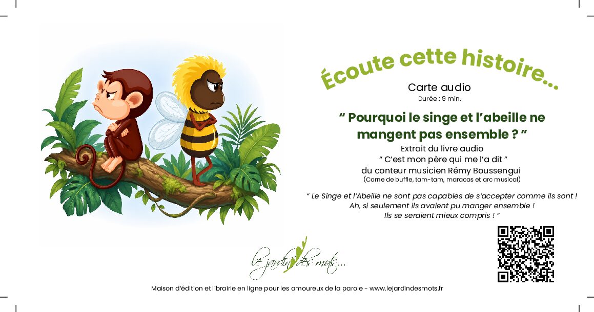 Carte postale audio - Le singe et l'abeille